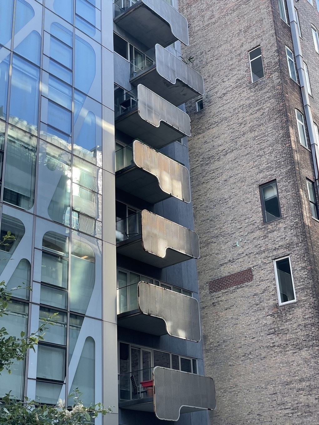Iron tetris-shaped balconies from the Highline.